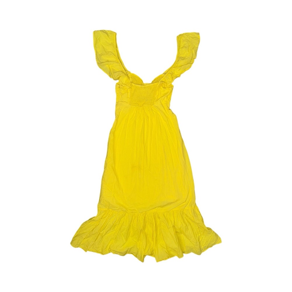 Farm Rio Flutter Sweetheart Neck Butter Yellow Cut Out Bandeau Midi Dress Size S - Picture 6 of 10